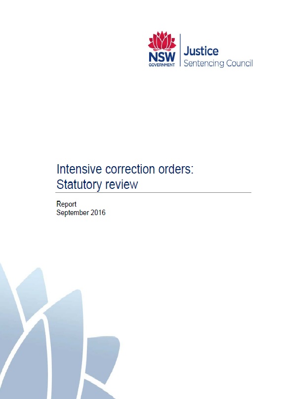 Report on Intensive correction orders: Statutory review.