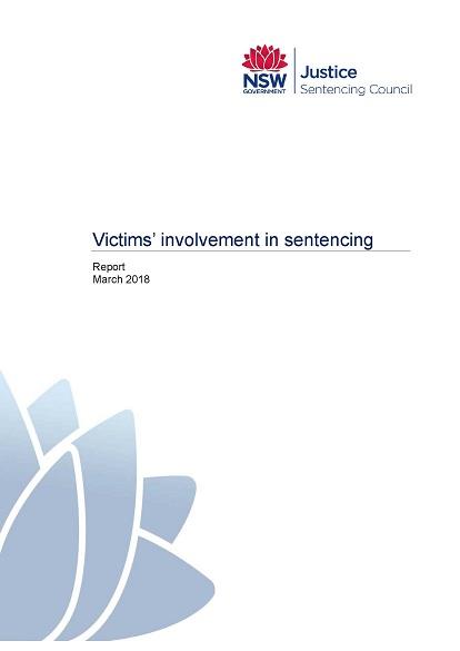 Report on Victims' involvement in sentencing.